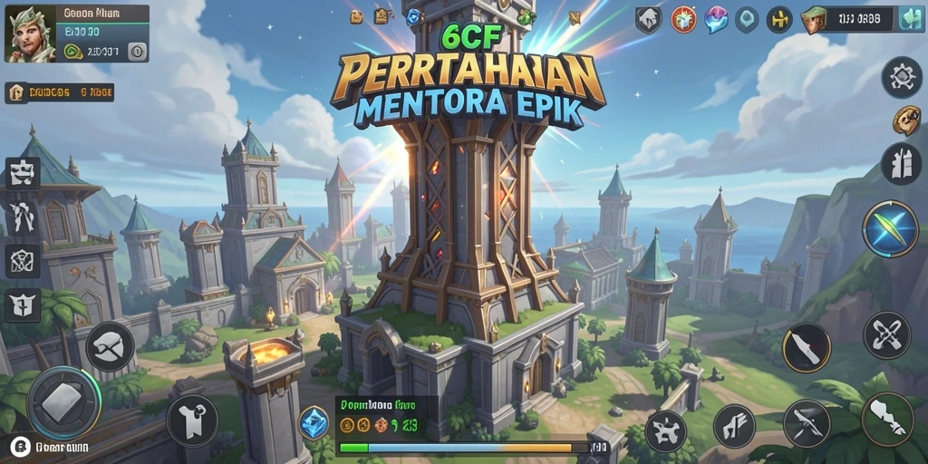 Tangkapan layar gameplay Tower Defense 6CF yang seru dan menegangkan.