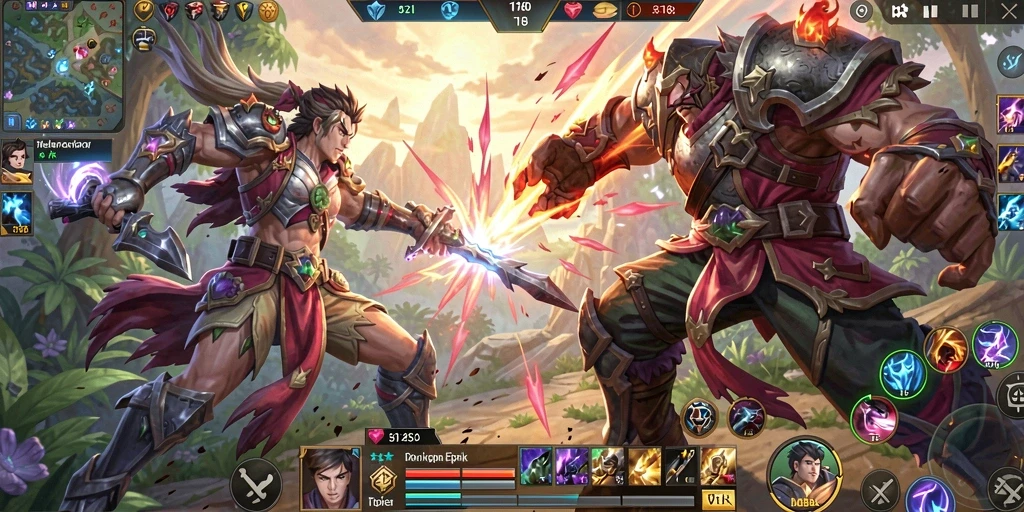 Tangkapan layar gameplay 8180 menampilkan aksi seru di arena MOBA.