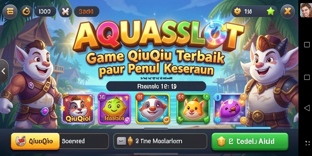 Screenshot gameplay AQUASLOT memperlihatkan aksi seru permainan QiuQiu.