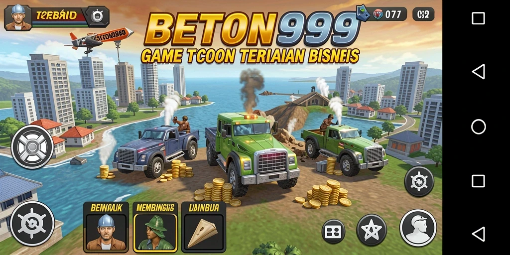 Screenshot gameplay BETON999 yang menunjukkan pengelolaan bisnis yang menarik.