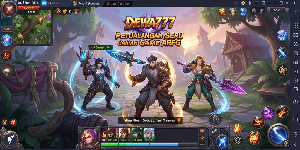 Tampilan gameplay seru di dunia DEWA777 yang memukau.