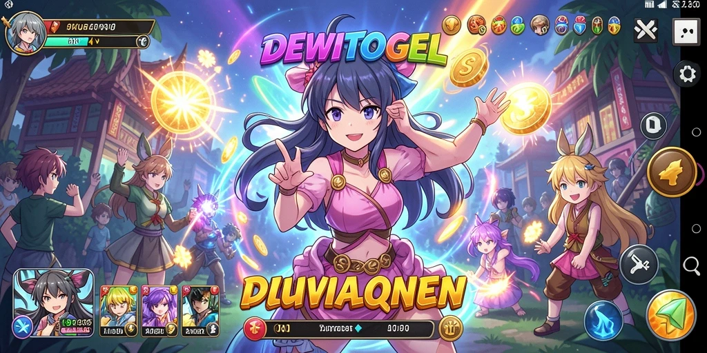 Screenshot gameplay seru dalam DEWITOGEL dengan karakter Anime menawan.