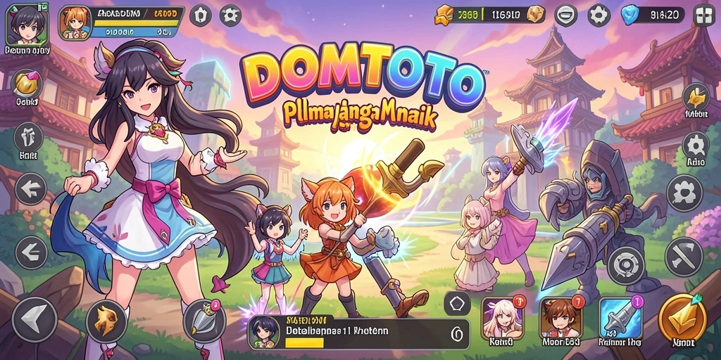 Tampilan menarik dari gameplay DOMTOTO dengan karakter Anime.