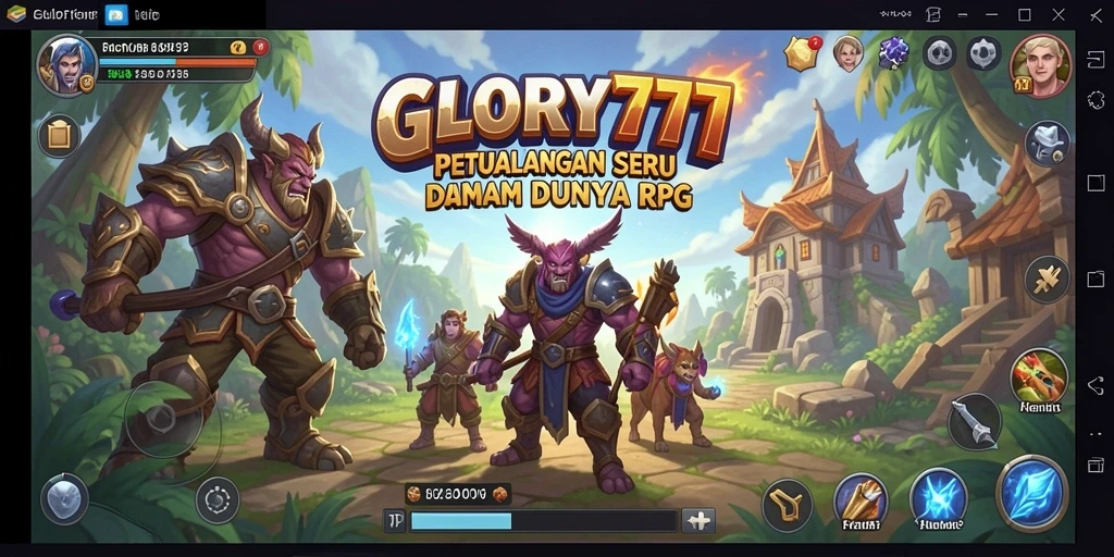 Tampilan screenshot utama GLORY777 yang menampilkan aksi pertarungan seru di dunia RPG.