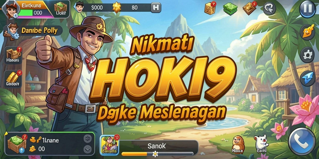Tampilan gameplay HOKI9 dengan karakter yang bekerja otomatis.