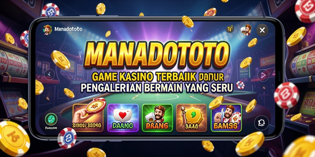 Tampilan utama gameplay MANADOTOTO dengan berbagai permainan Kasino.