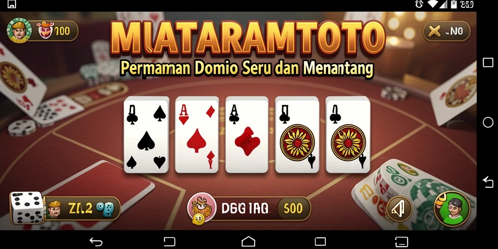 Screenshot MATARAMTOTO yang menunjukkan gameplay seru dari permainan Domino.
