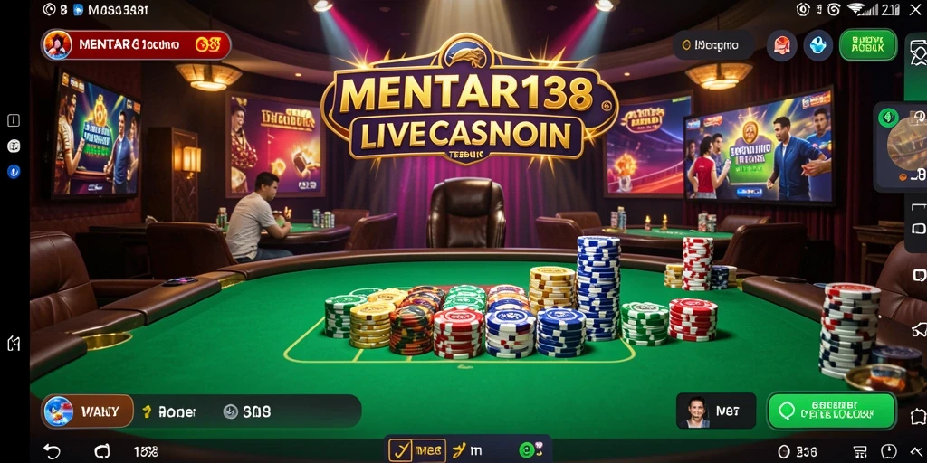 Screenshot utama MENTARI138 menampilkan dealer profesional dalam permainan Live Casino.