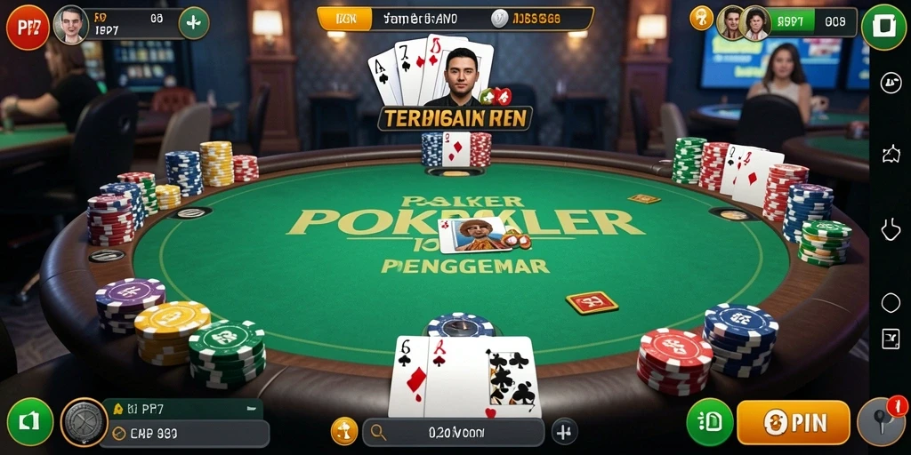 Screenshot gameplay PP7 yang menampilkan aksi seru Poker.
