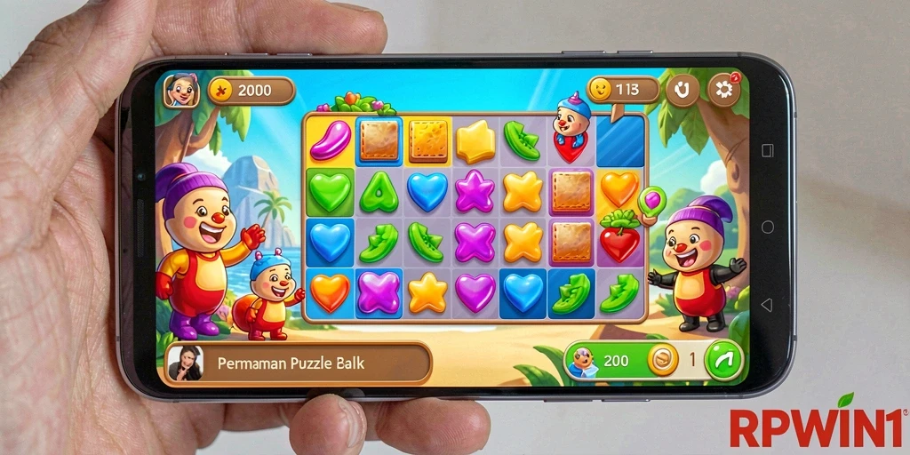 Tampilan gameplay menarik pada level Match-3 RPWIN1.