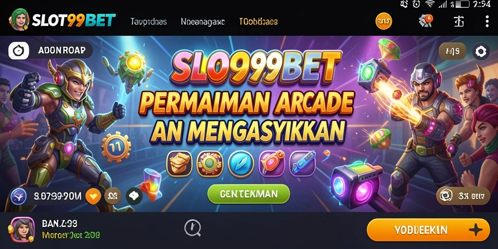 Screenshot utama menangkap momen seru gameplay arcade SLOT99BET.