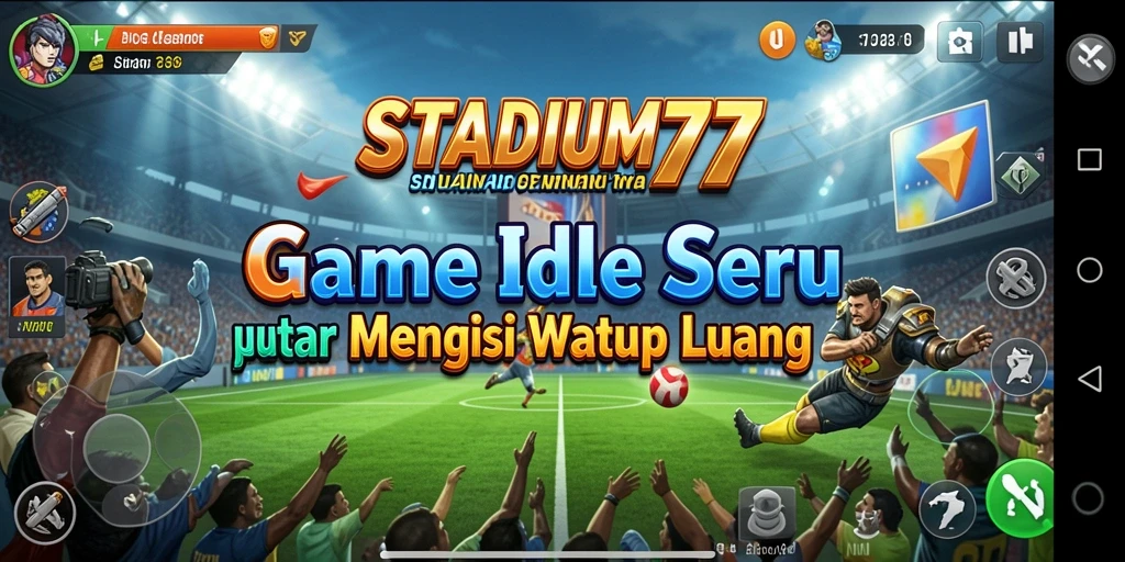 Tampilan gameplay <strong>STADIUM77</strong> dengan fitur pembangunan kota yang menarik.