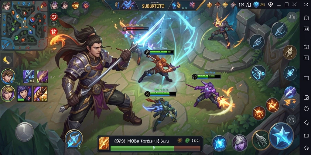 Screenshot gameplay SUBURTOTO yang menunjukkan aksi seru di medan perang.