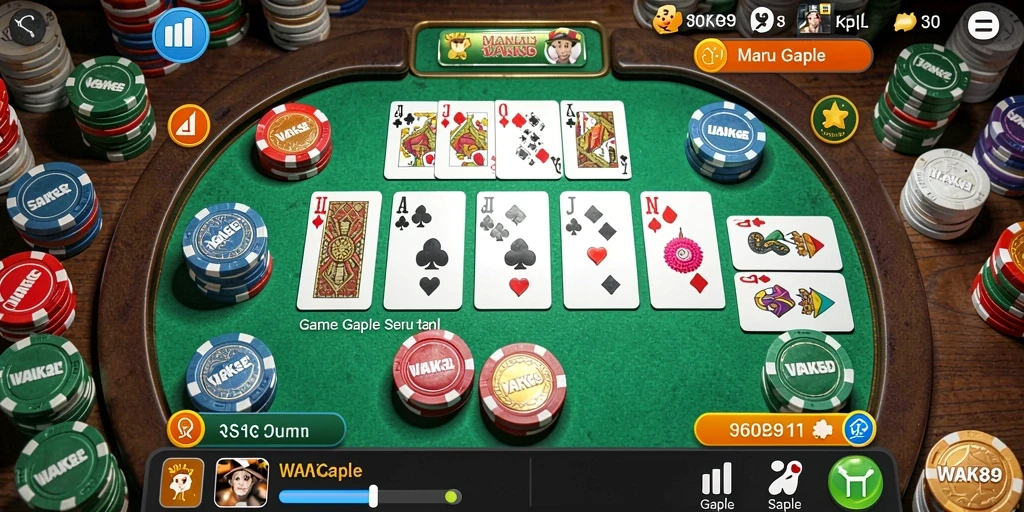 Gameplay Gaple yang seru dan interaktif di WAK89.