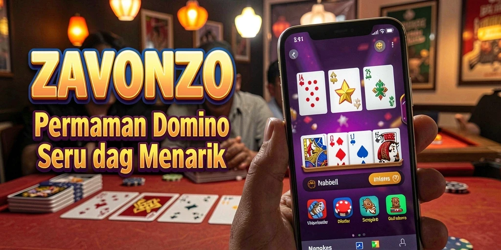 Screenshot utama ZAVONZO menampilkan gameplay Domino yang menarik.